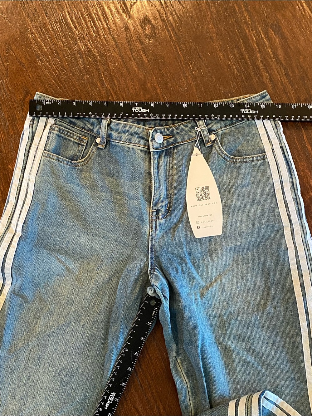 Cali 1850 Jeans with Side Stripes and Bow size 9 / 29 NWT New - Picture 10 of 10